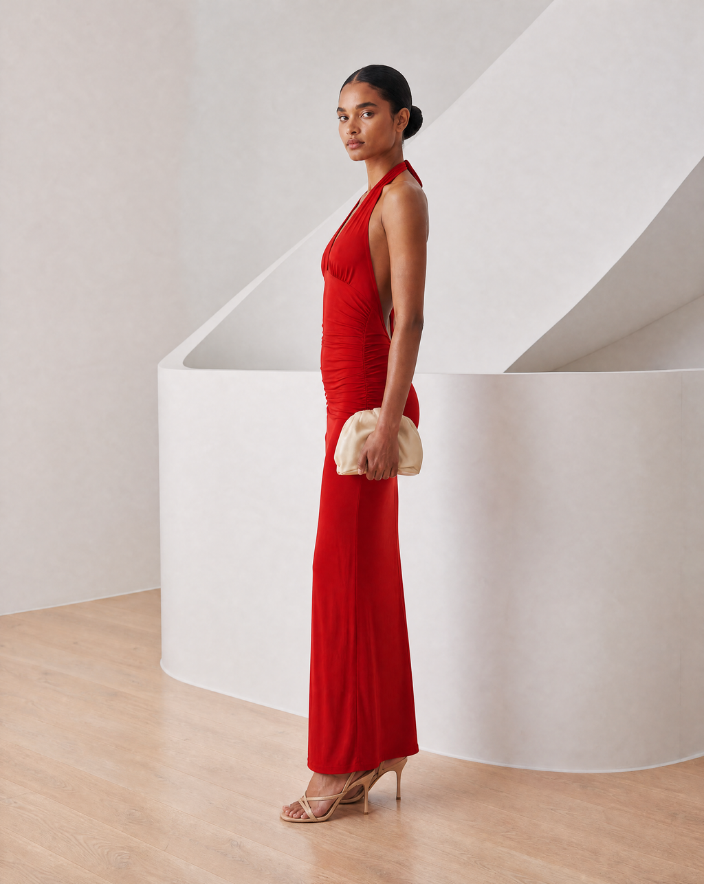 Meridiane | Abito maxi con scollo all’americana