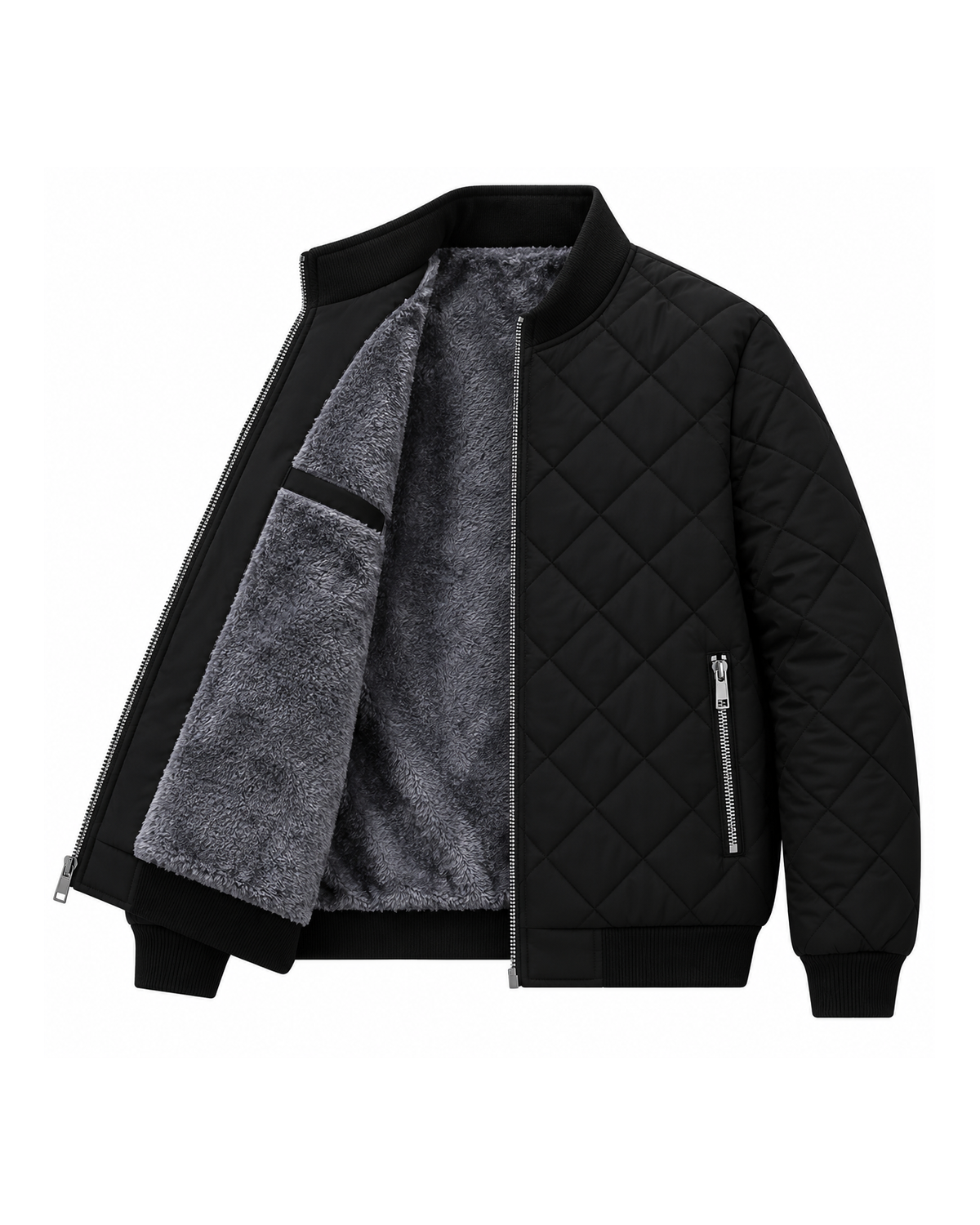 Leonard | Giacca Bomber Uomo con Fodera in Pile e Motivo a Rombi