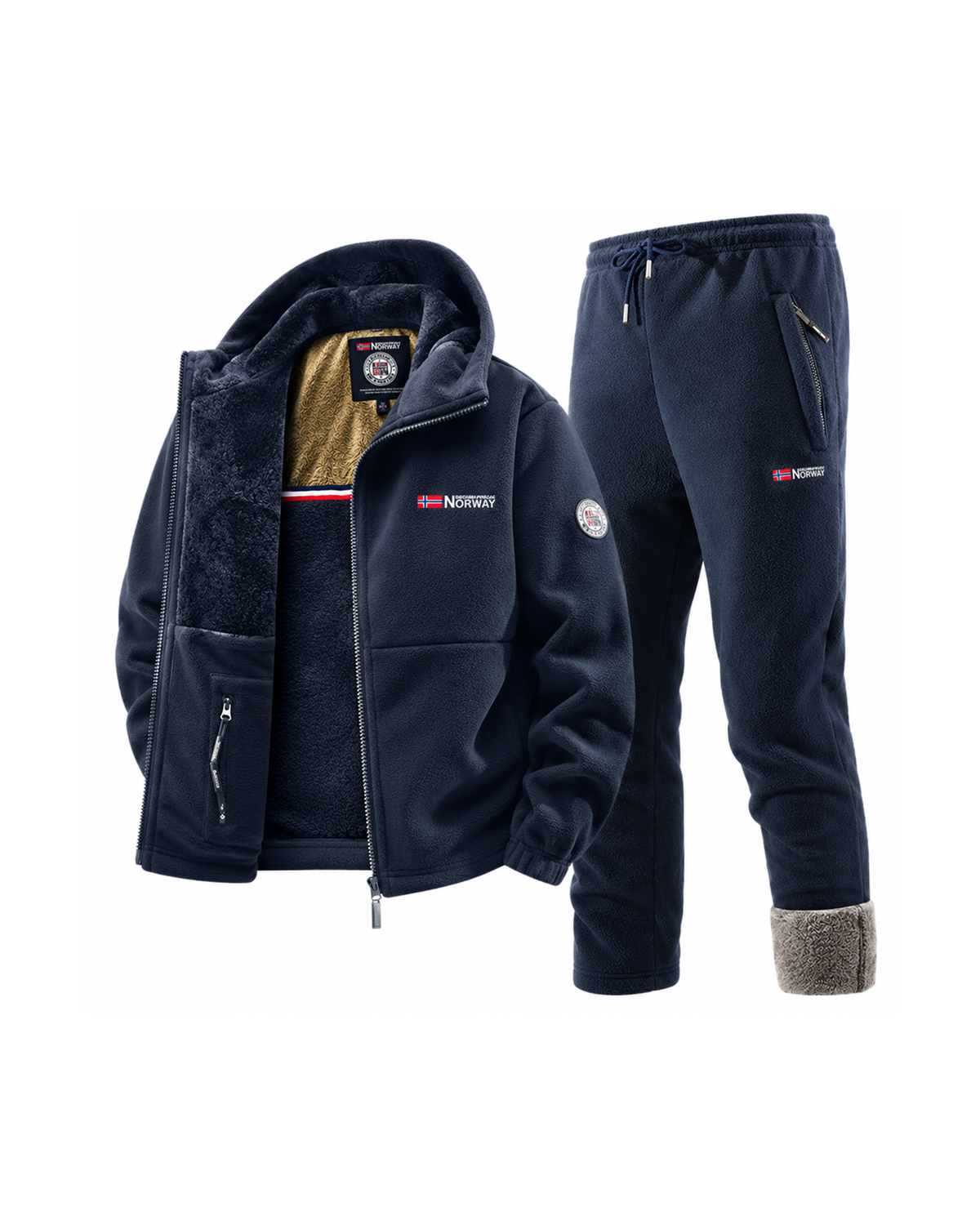 Marcus | Completo Tuta Uomo Retrò in Pile con Giacca e Pantaloni