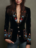 Maria | Blazer Ricamato con Stampa Floreale Multicolore