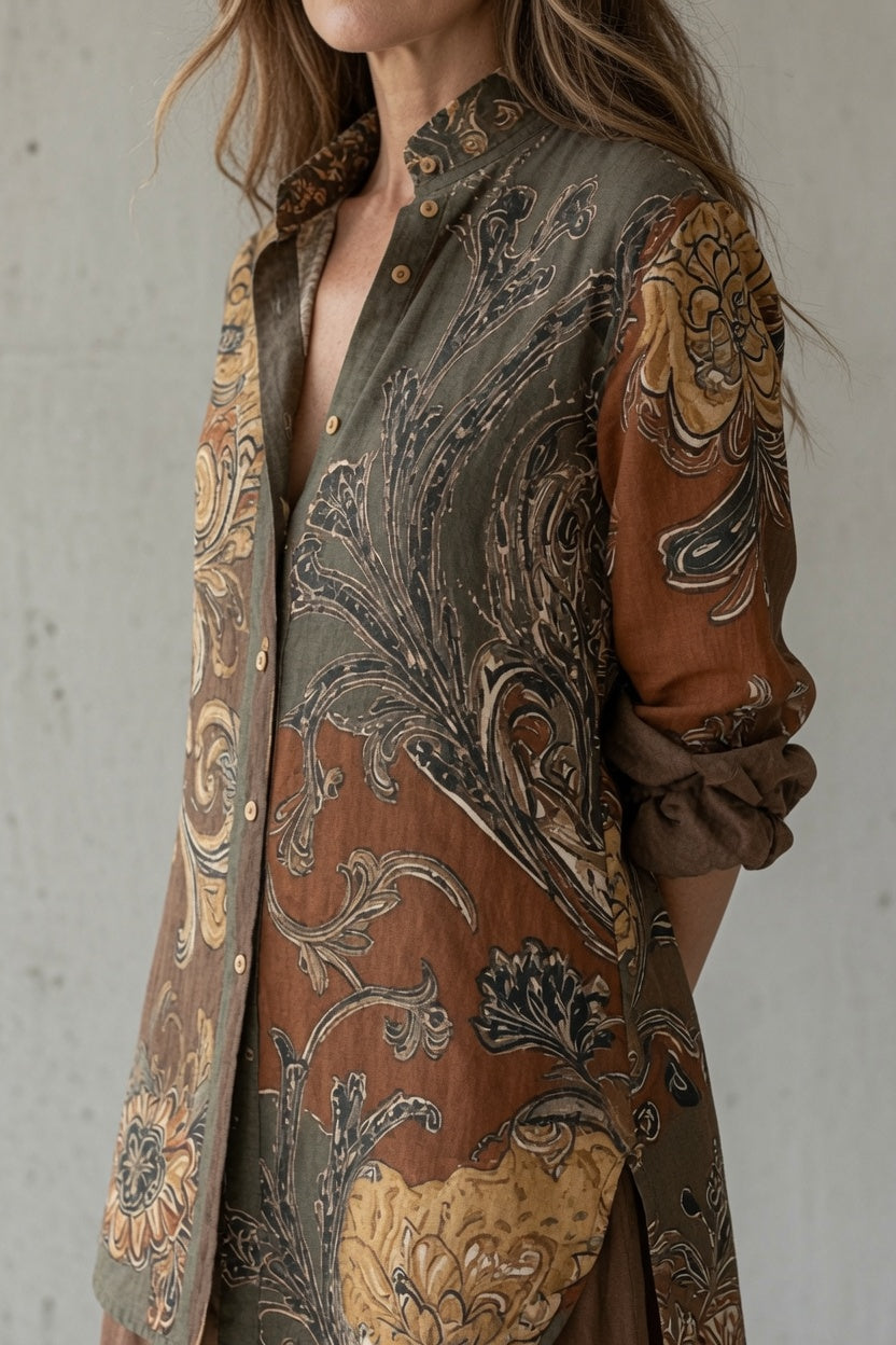 Mirella | Completo Vintage Camicia Stampata e Pantaloni