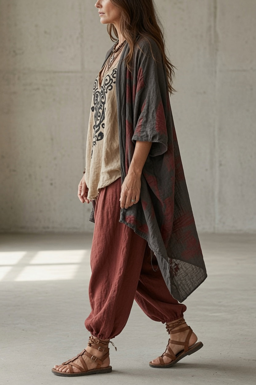 Fabiola | Completo Boho Tre Pezzi con Cardigan
