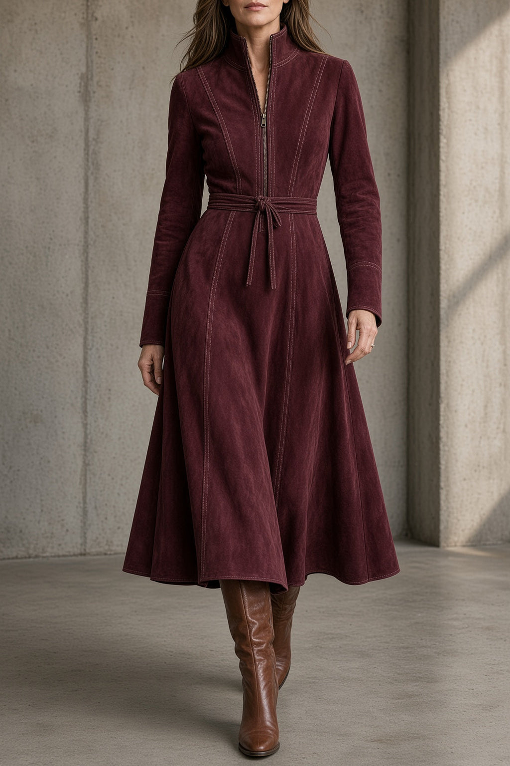 Tiziana | Abito Vintage con Cintura e Gonna ad A