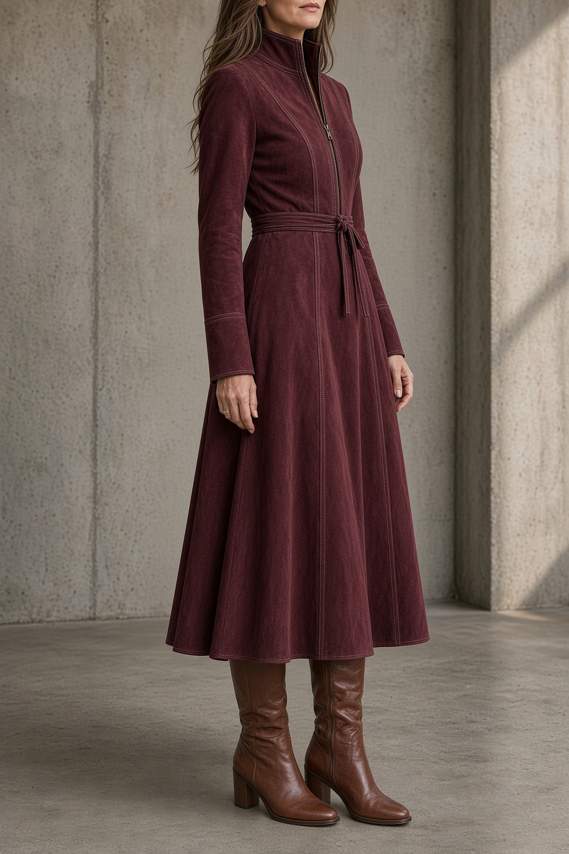 Tiziana | Abito Vintage con Cintura e Gonna ad A