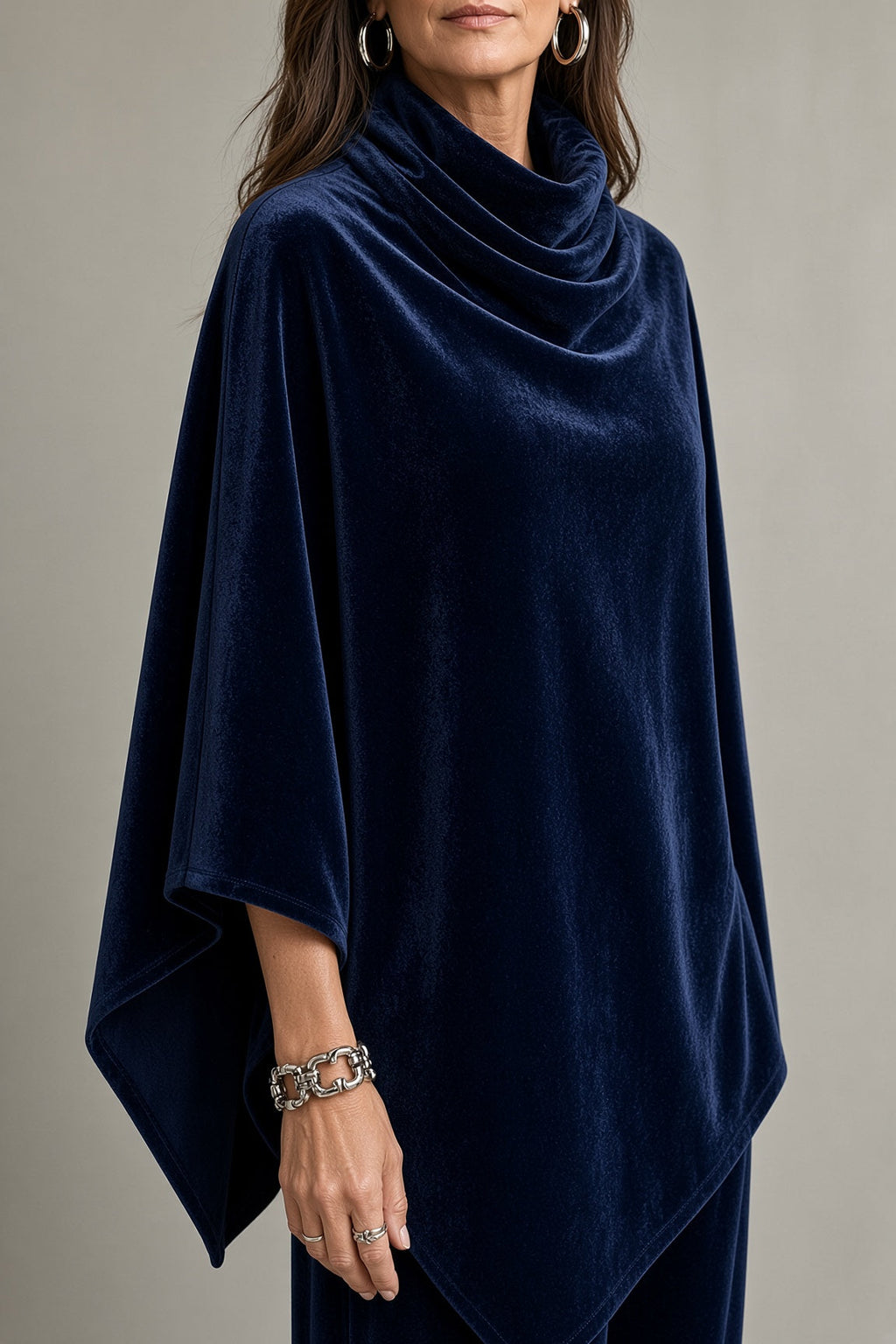 Ilenia | Completo in Velluto con Top a Poncho e Pantaloni Ampi