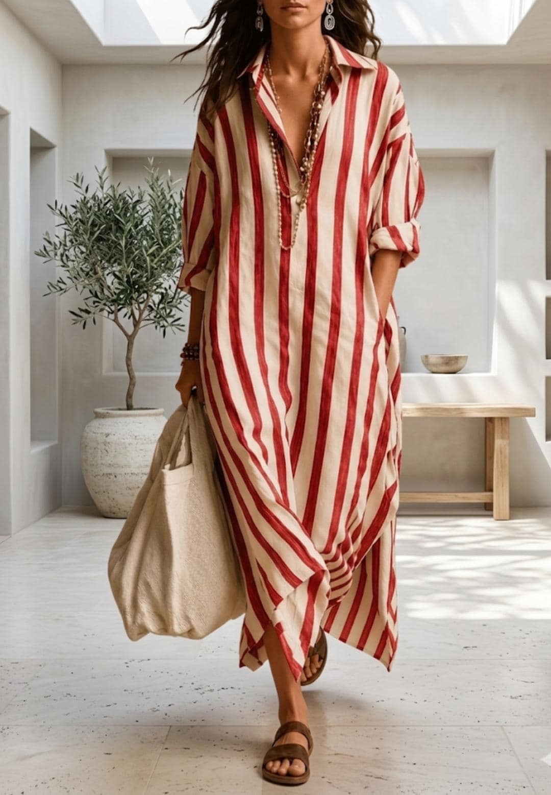 Mykonos | Abito Chemisier a Righe