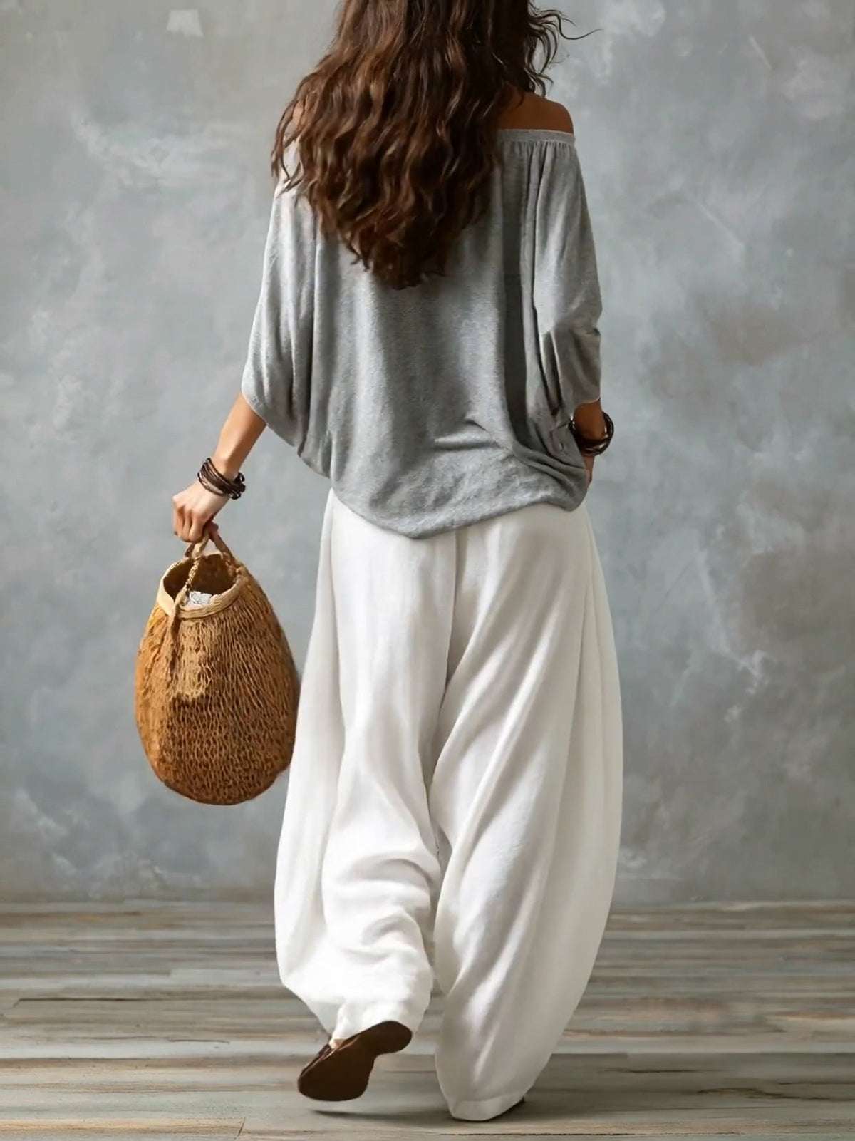 Carolina | Completo Top a Spalle Scoperte e Pantaloni Ampi