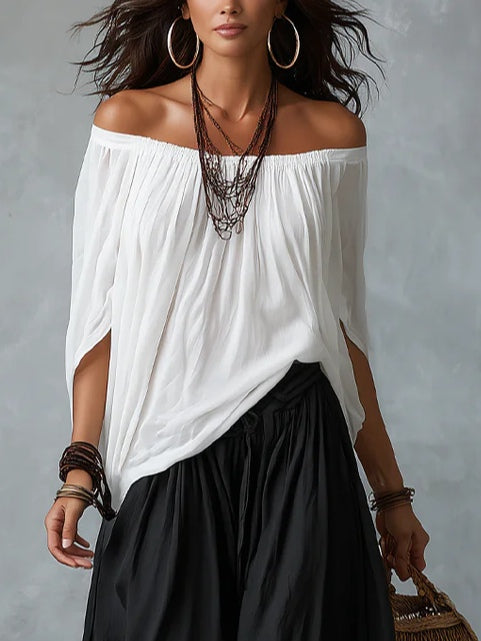 Carolina | Completo Top a Spalle Scoperte e Pantaloni Ampi