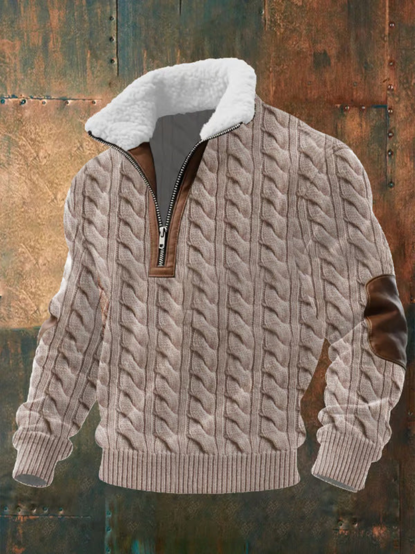 Fabio | Maglione Uomo in Pile con Zip e Collo Alto – Antartide