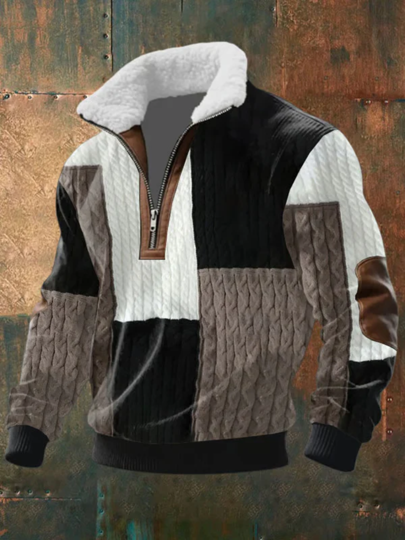 Luca | Maglione Uomo in Pile con Zip e Collo Alto – Russia