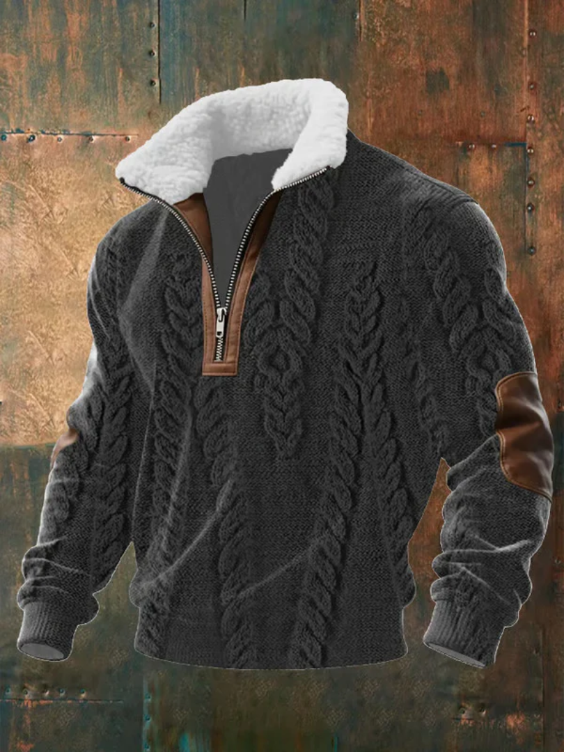 Matteo | Maglione Uomo in Pile con Zip e Collo Alto – Norvegia