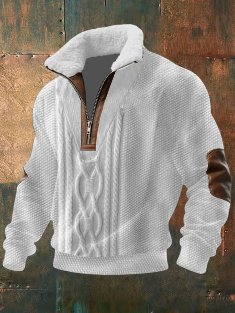 Alessandro | Maglione Uomo in Pile con Zip e Collo Alto – Svezia