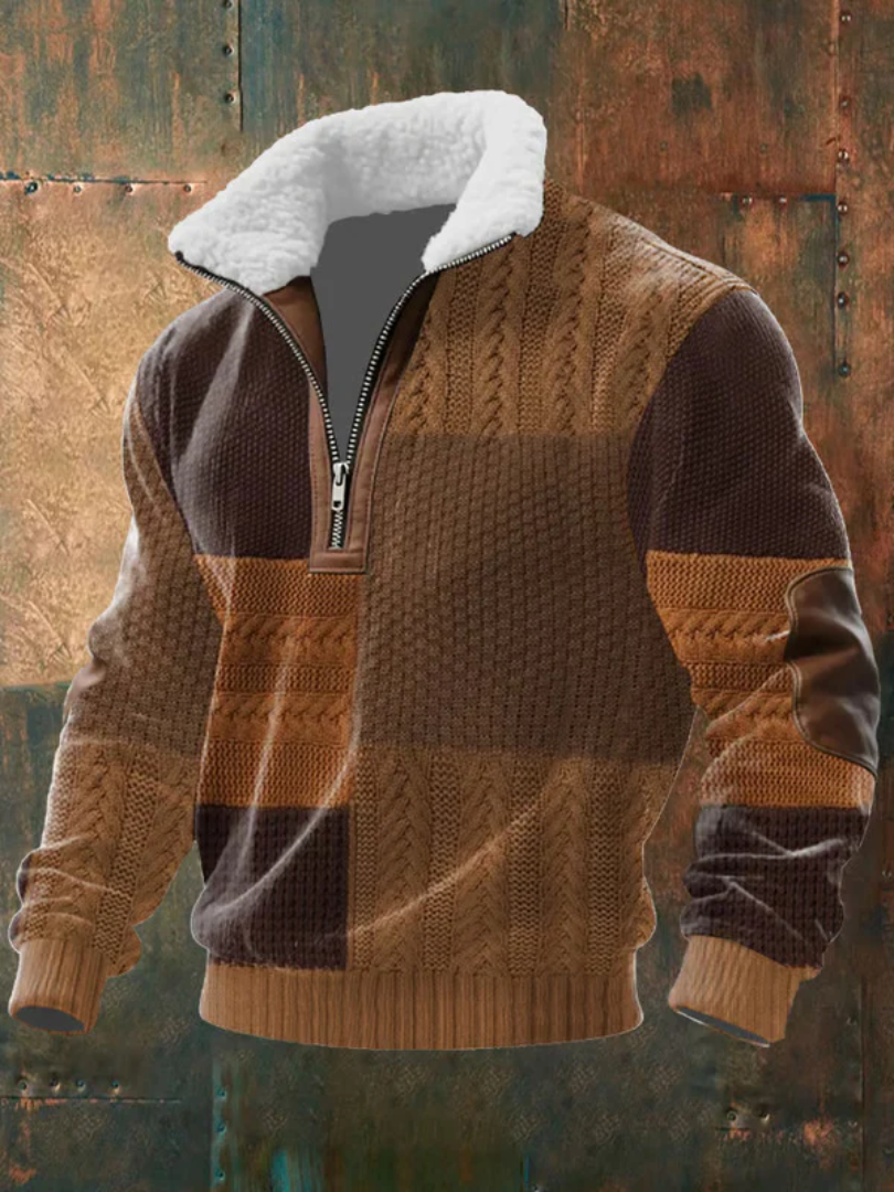Federico | Maglione Uomo in Pile con Zip e Collo Alto – Groenlandia