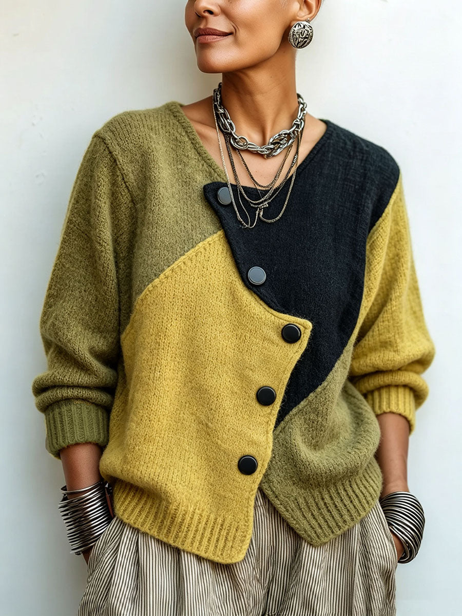 Elisabetta | Maglione Asimmetrico Color Block