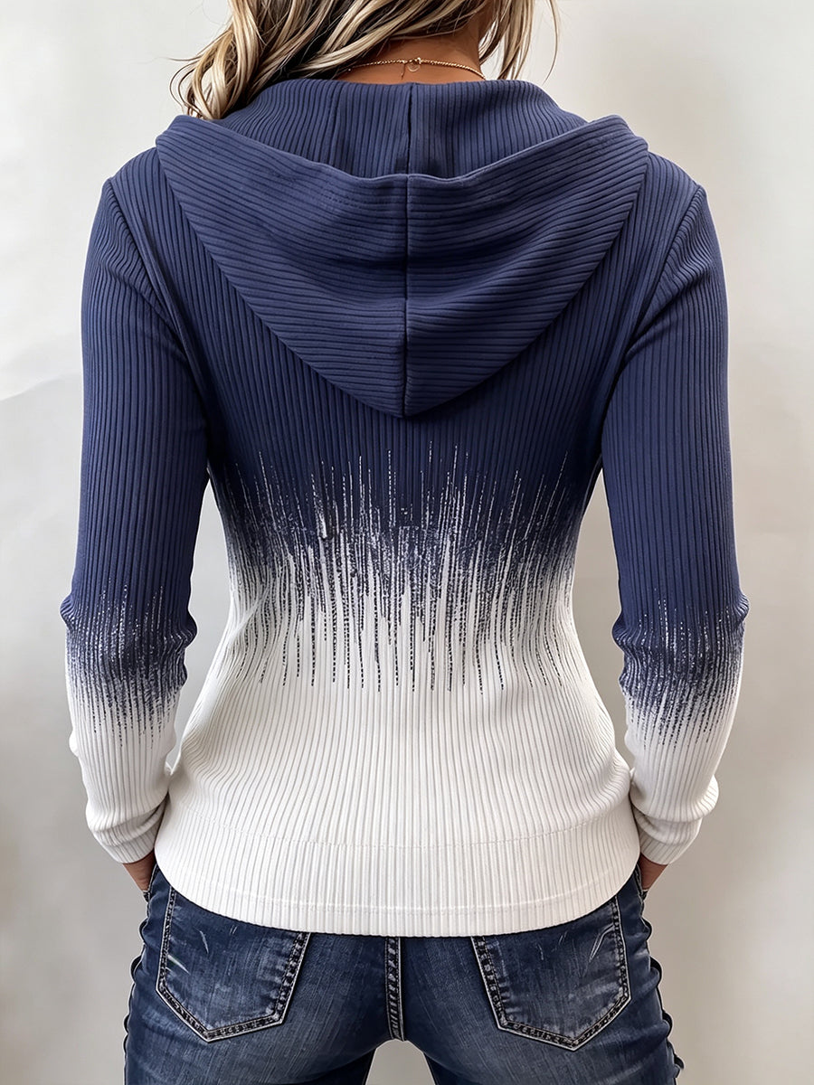 Matilde | Top in Maglia con Cappuccio Sfumato