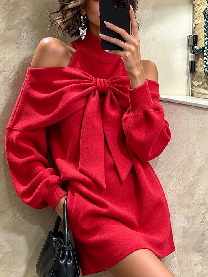 Angela | Felpa Oversize Monospalla con Fiocco
