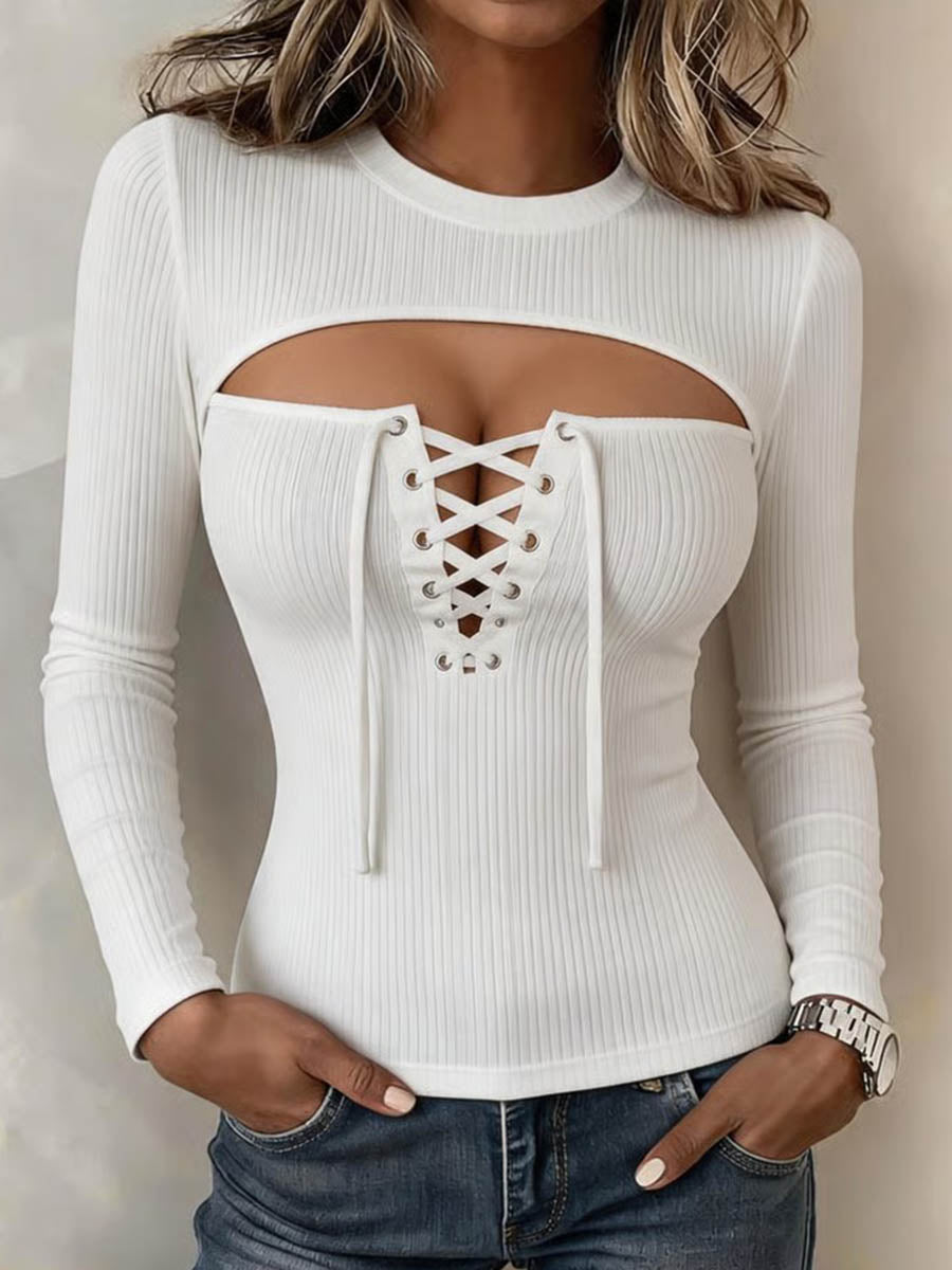 Cecilia | Top in Maglia con Apertura e Lacci