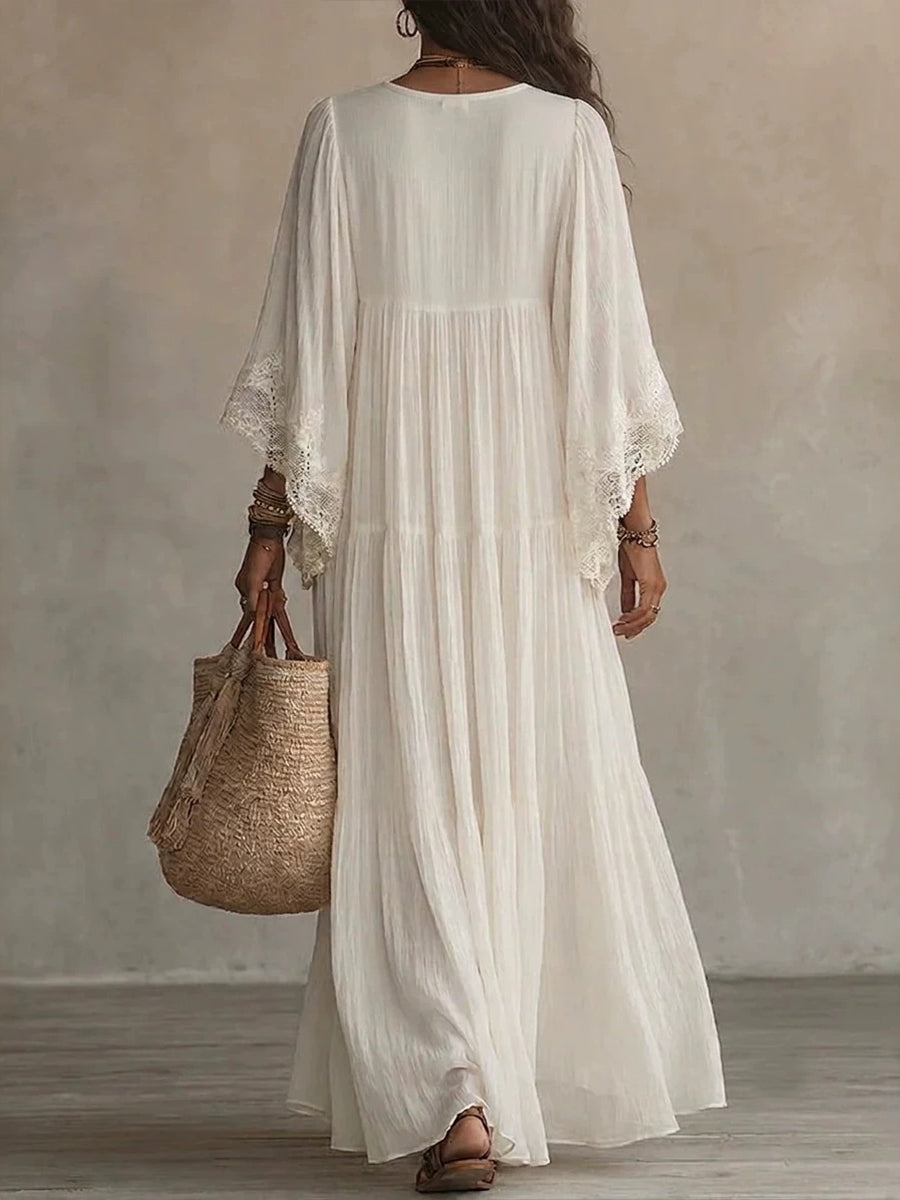 Lisa | Abito Lungo in Chiffon con Pizzo