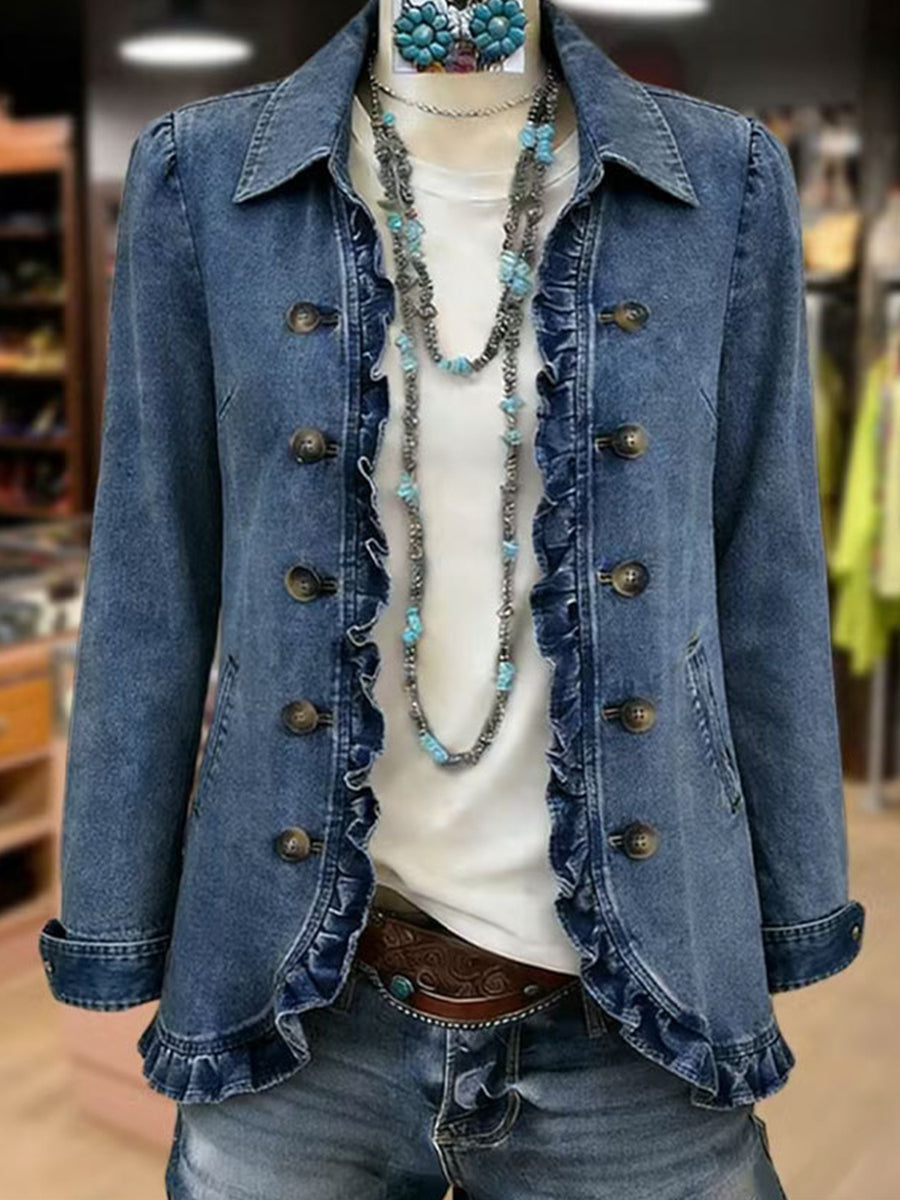 Serena | Giacca di Jeans con Volant