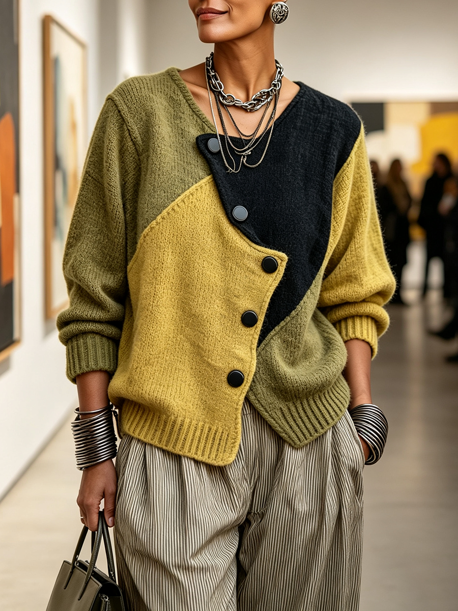 Elisabetta | Maglione Asimmetrico Color Block