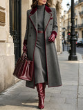 Clara | Cappotto Lungo Spigato in Misto Lana