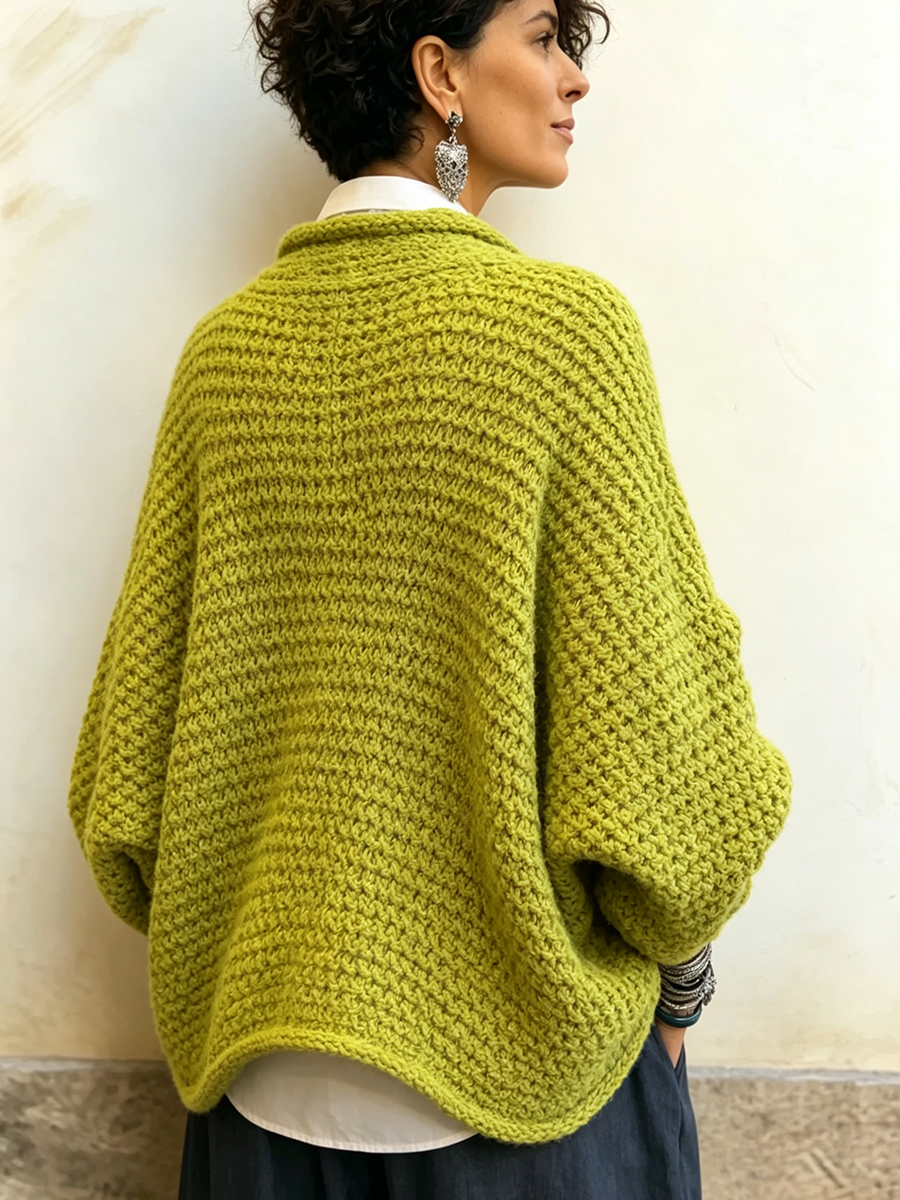 Flavia | Maglione Morbido con Maniche a Pipistrello e Scollo Incrociato