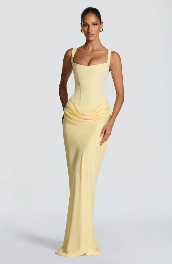 Valentina | Abito Maxi Scolpito a Clessidra