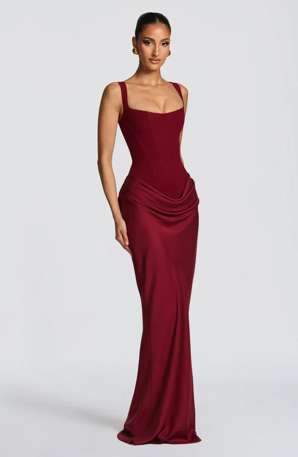 Valentina | Abito Maxi Scolpito a Clessidra