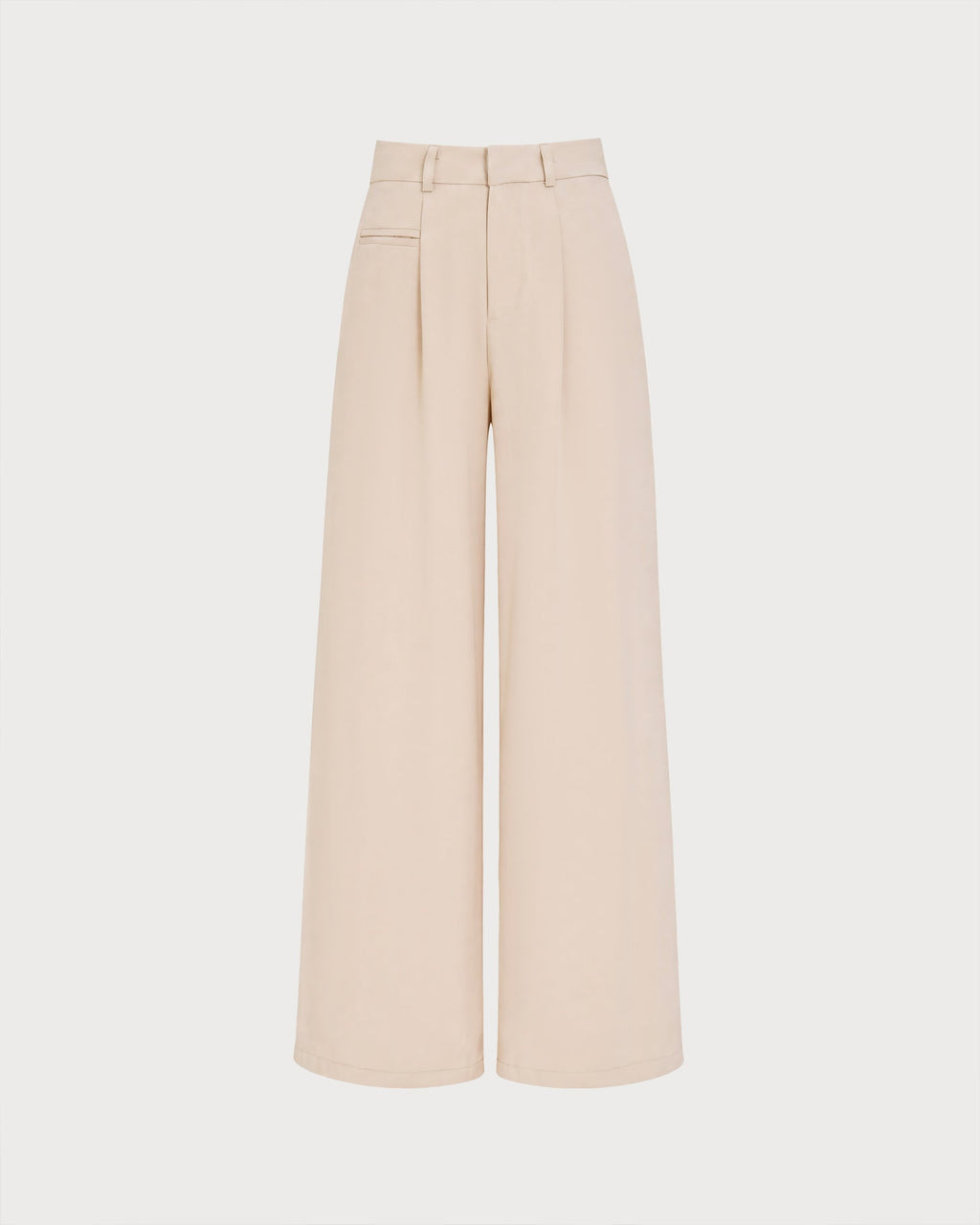 Pantaloni dritti color albicocca con bottoni e tasche