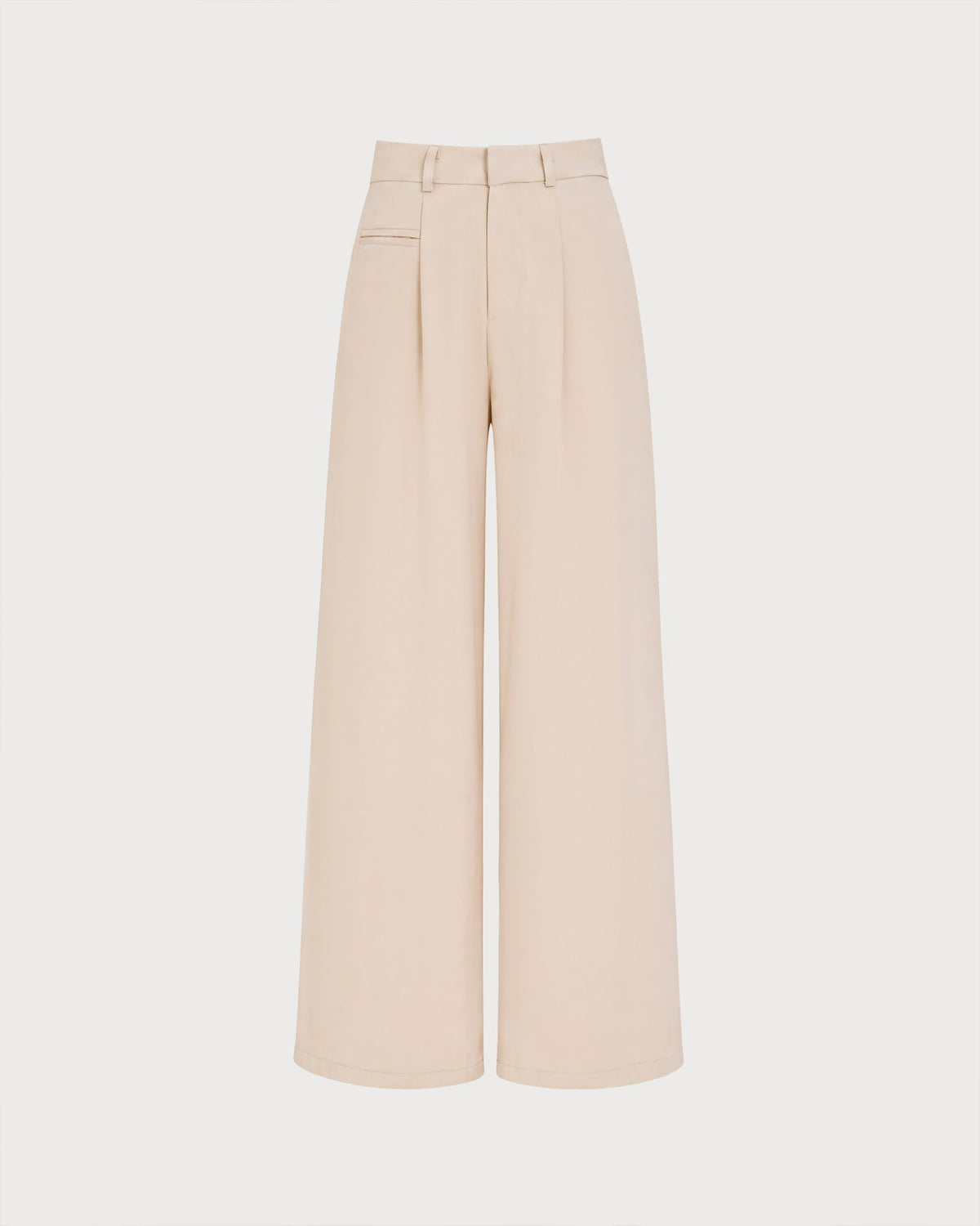 Pantaloni dritti color albicocca con bottoni e tasche