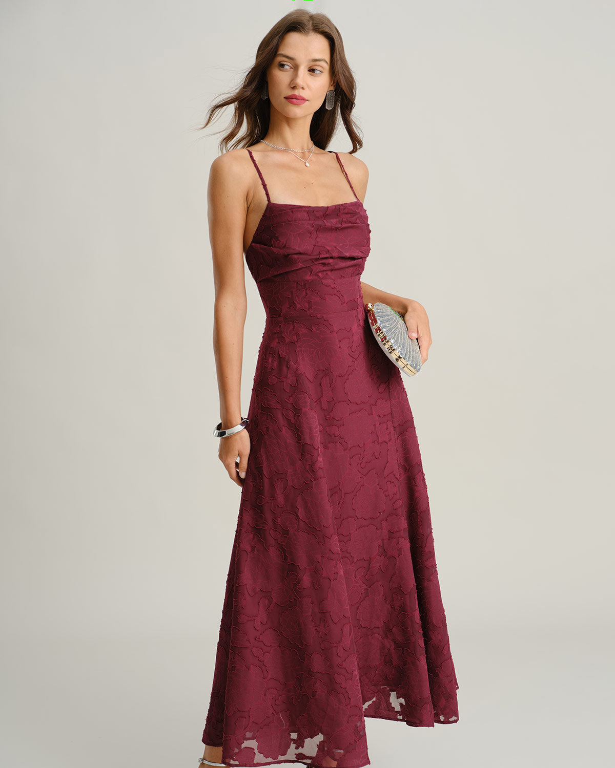 Abito maxi in jacquard Vivienne