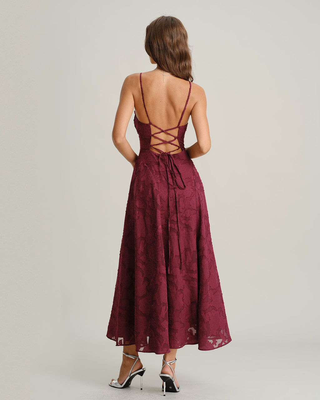 Abito maxi in jacquard Vivienne