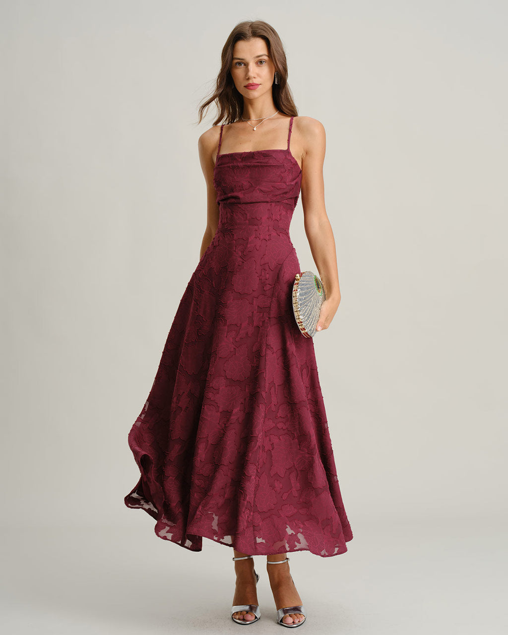Abito maxi in jacquard Vivienne