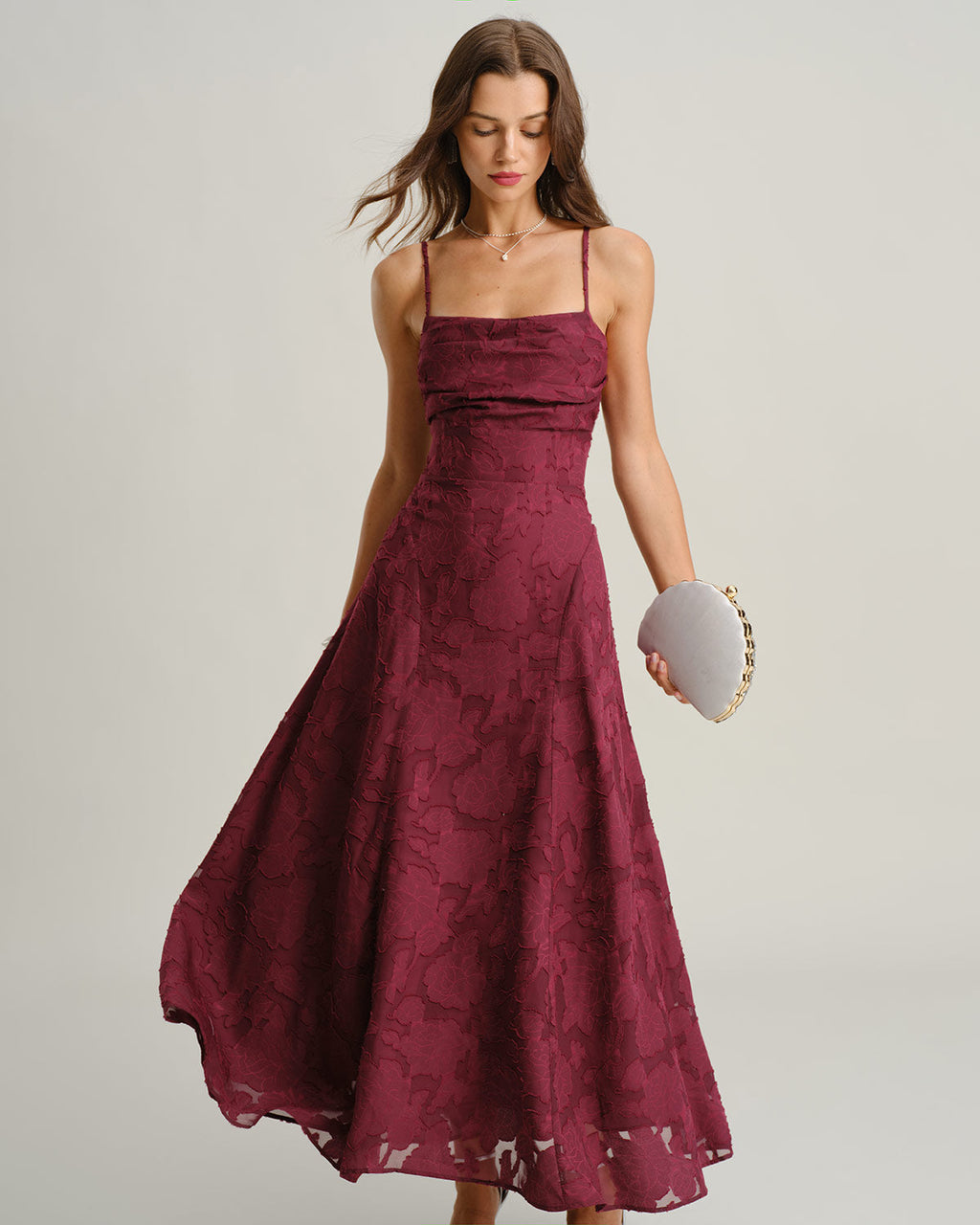 Abito maxi in jacquard Vivienne