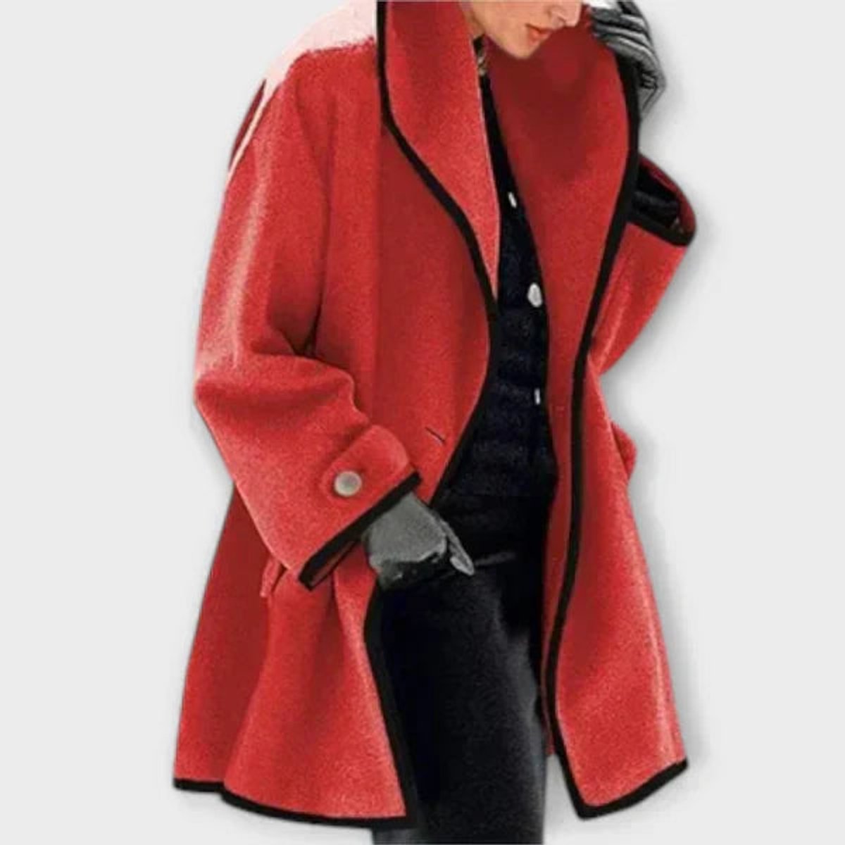 Flora | Cappotto Oversize con Profili a Contrasto