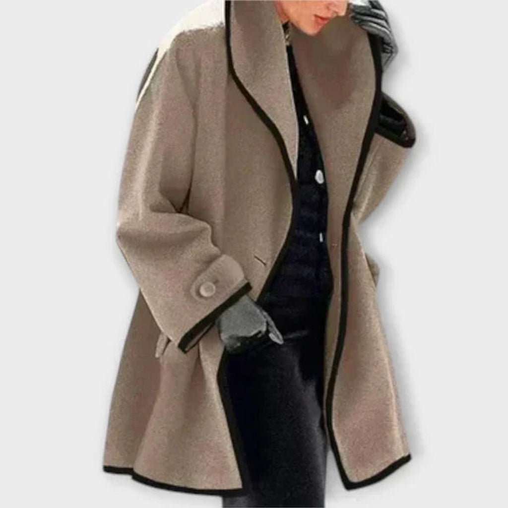 Flora | Cappotto Oversize con Profili a Contrasto