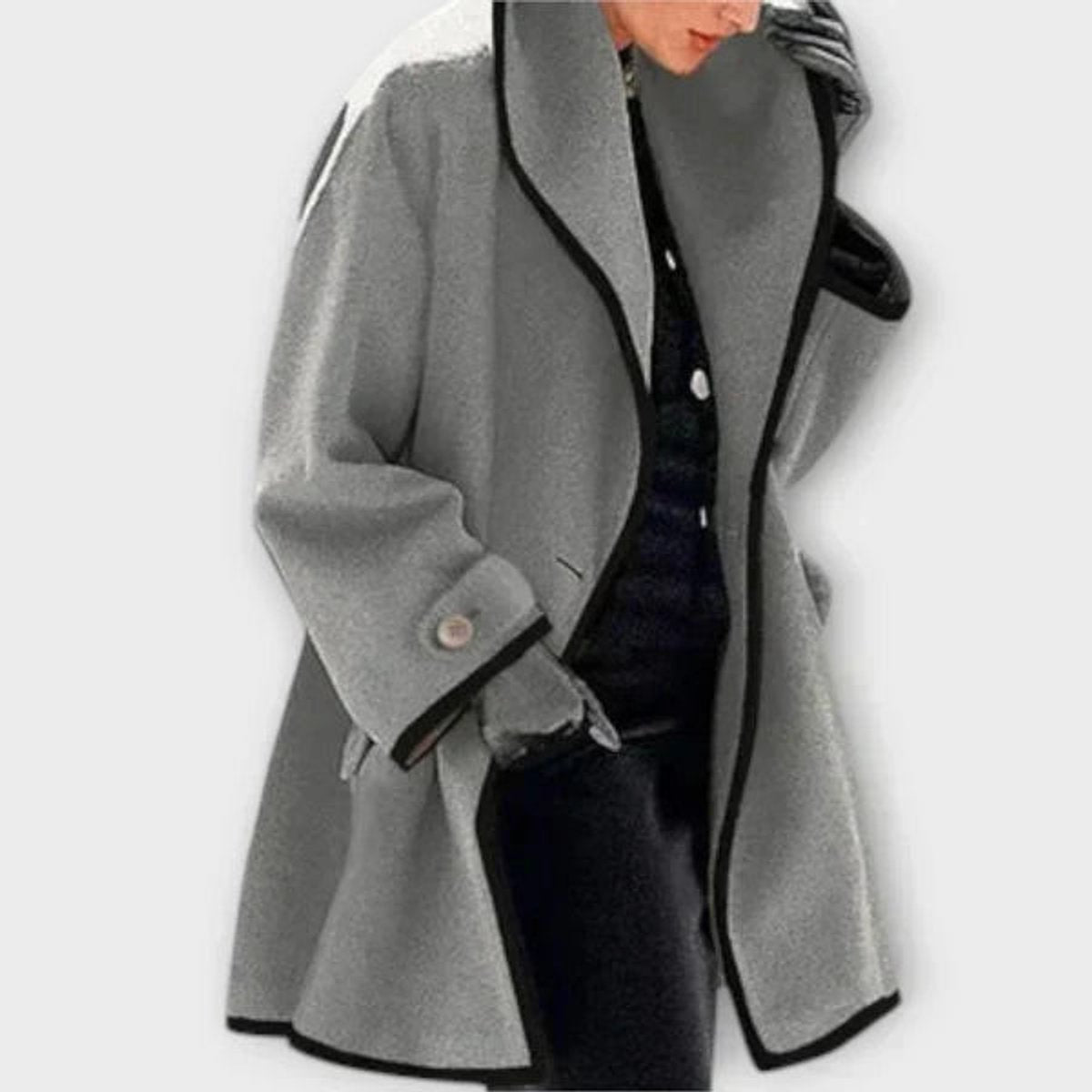 Flora | Cappotto Oversize con Profili a Contrasto