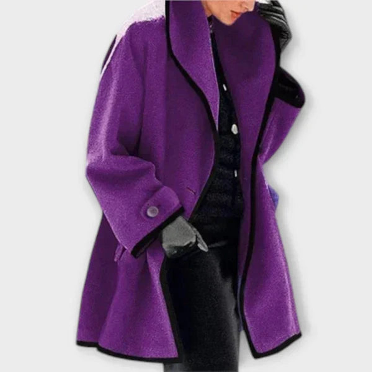 Flora | Cappotto Oversize con Profili a Contrasto